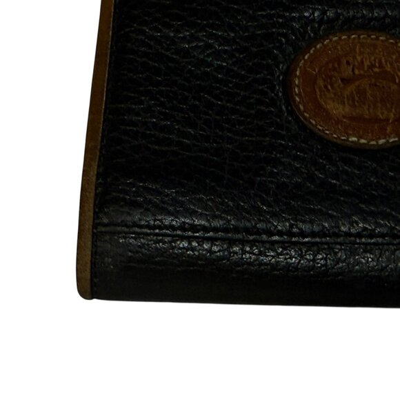 Vintage Dooney & Bourke Tri-Fold Wallet Black and Brown Pebbled Leather - Picture 9 of 14